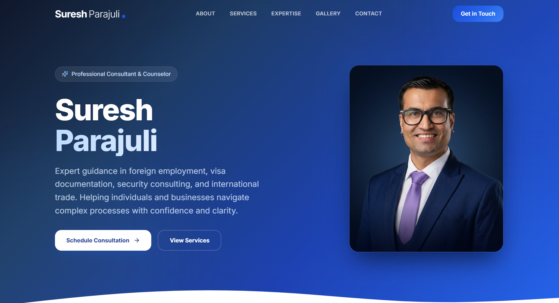 Suresh Parajuli consultant portfolio screenshot